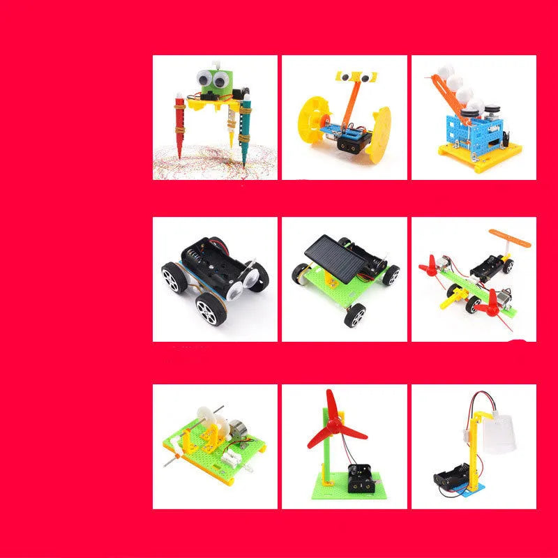 DIY plastic assembling building blocks science experiment teaching aids kit in 29x22x4cm box