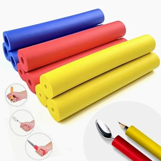 Set of black rubber grip hoses for utensil handles, showing inner diameter options of 10mm and 18mm.