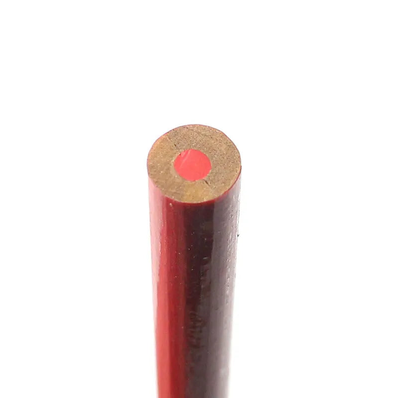 Ten red and blue two-colour round carpenter pencils for woodworking and construction marking