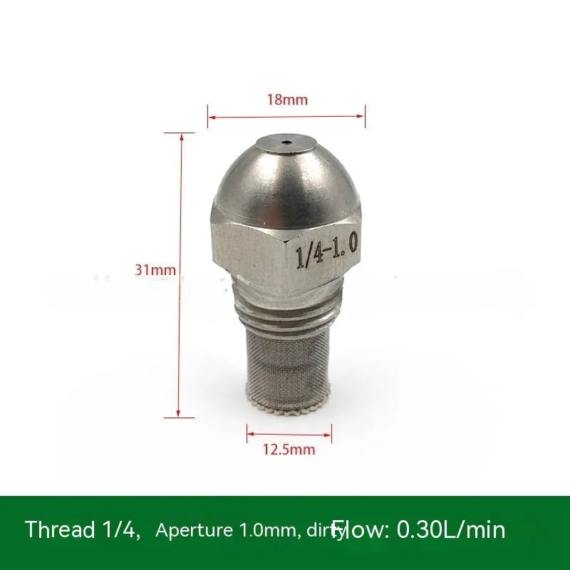 304 stainless steel two-point spray nozzle with 1/4 thread connection and multiple aperture size options