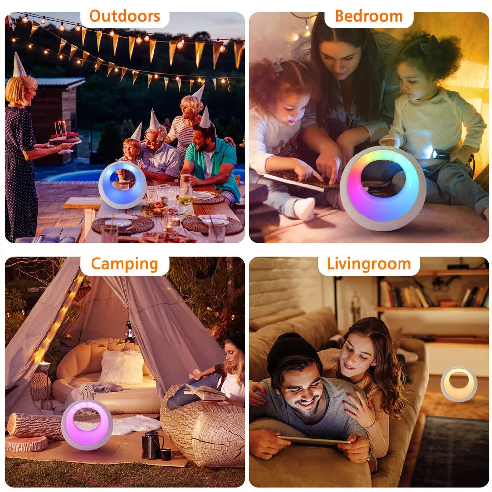 RGB colour changing night lamp with remote control measuring 177mm tall