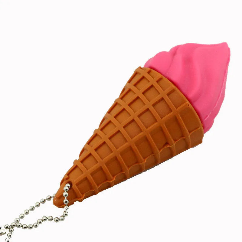 Pink ice cream design USB flash drive with solid-state storage capacities from 4GB to 128GB