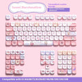 Sweet Cotton Candy mechanical keyboard keycaps in pastel pink colours for 112 or 120 key configurations
