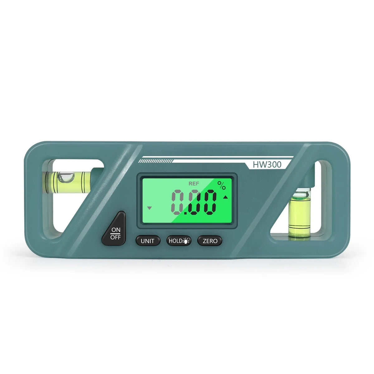 Digital magnetic inclinometer angle gauge on a metal surface, showing an angle reading on its display.