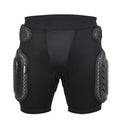 Black cycling protective trousers with integrated hip pads, shown in size L.