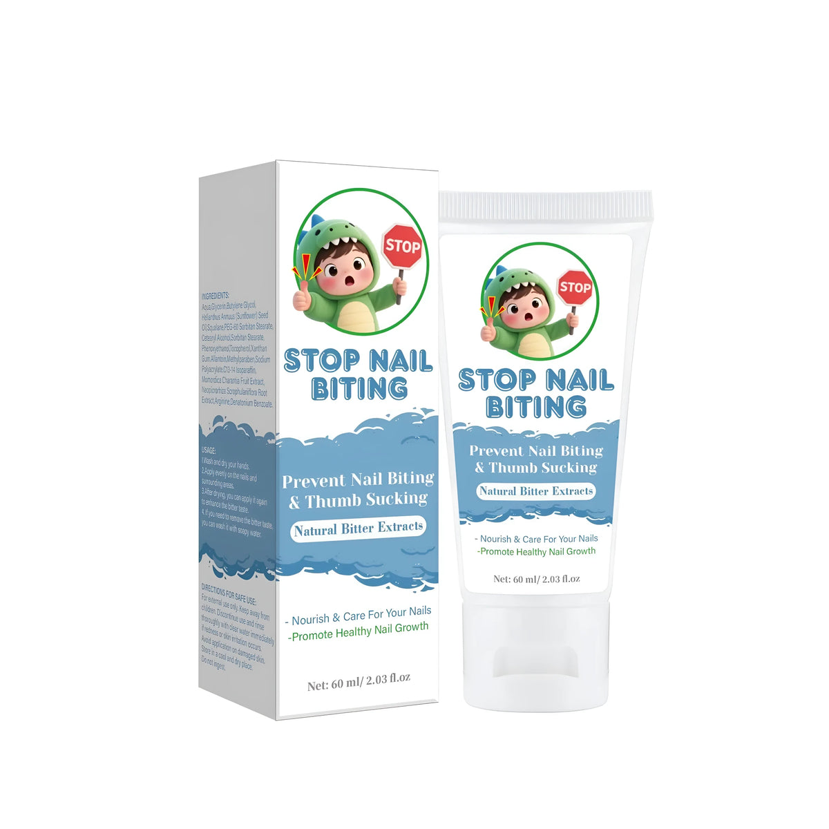 60ml anti-bite nail cream bottle for nail biting and finger gnawing in neutral packaging