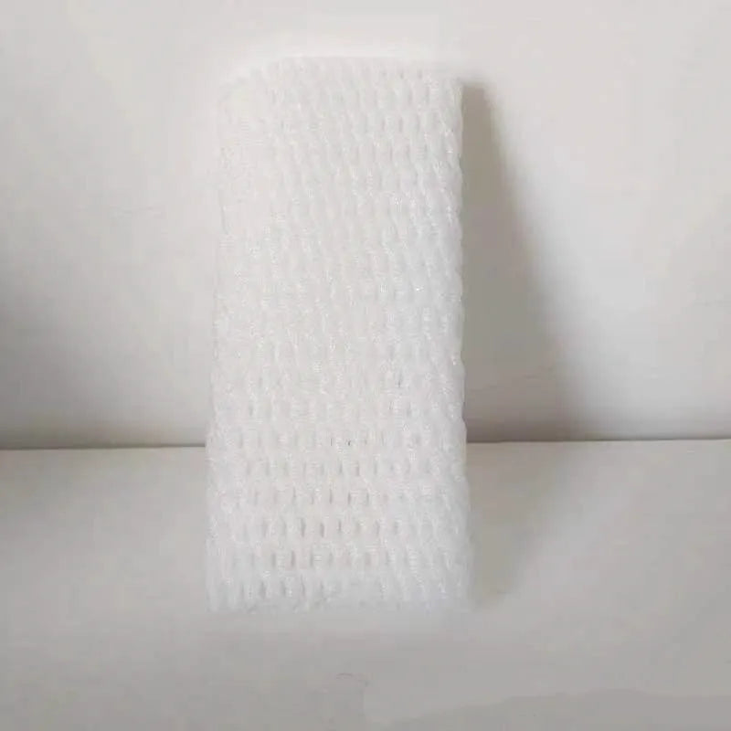 White foam net sleeve for protecting apples pears peaches and citrus fruit from bruising