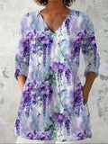 Women's slim fit long-sleeved top with retro digital print design in a colour selection.