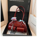 Retro pillow-shaped women's shoulder bag in PU leather with double straps
