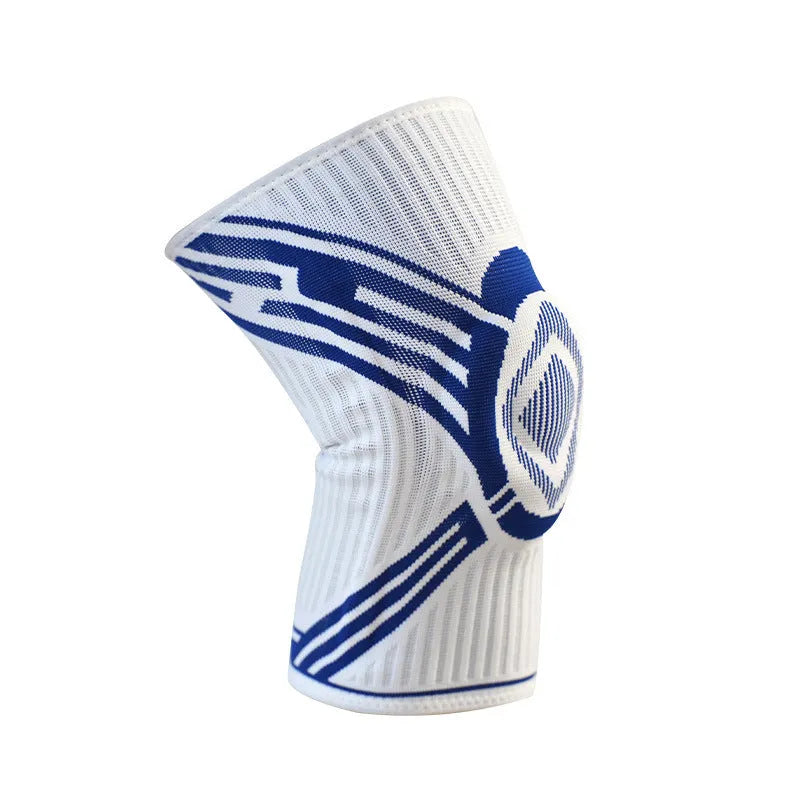 Adult cotton knee pads in blue colour with elastic design for basketball and sports protection