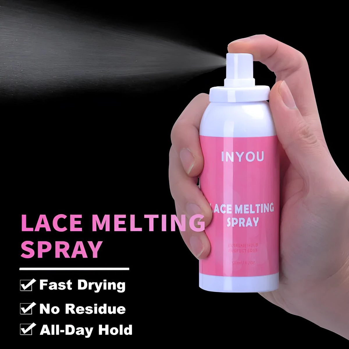 120ml lace wig spray glue aerosol can, fast-drying transparent adhesive for lace bonding