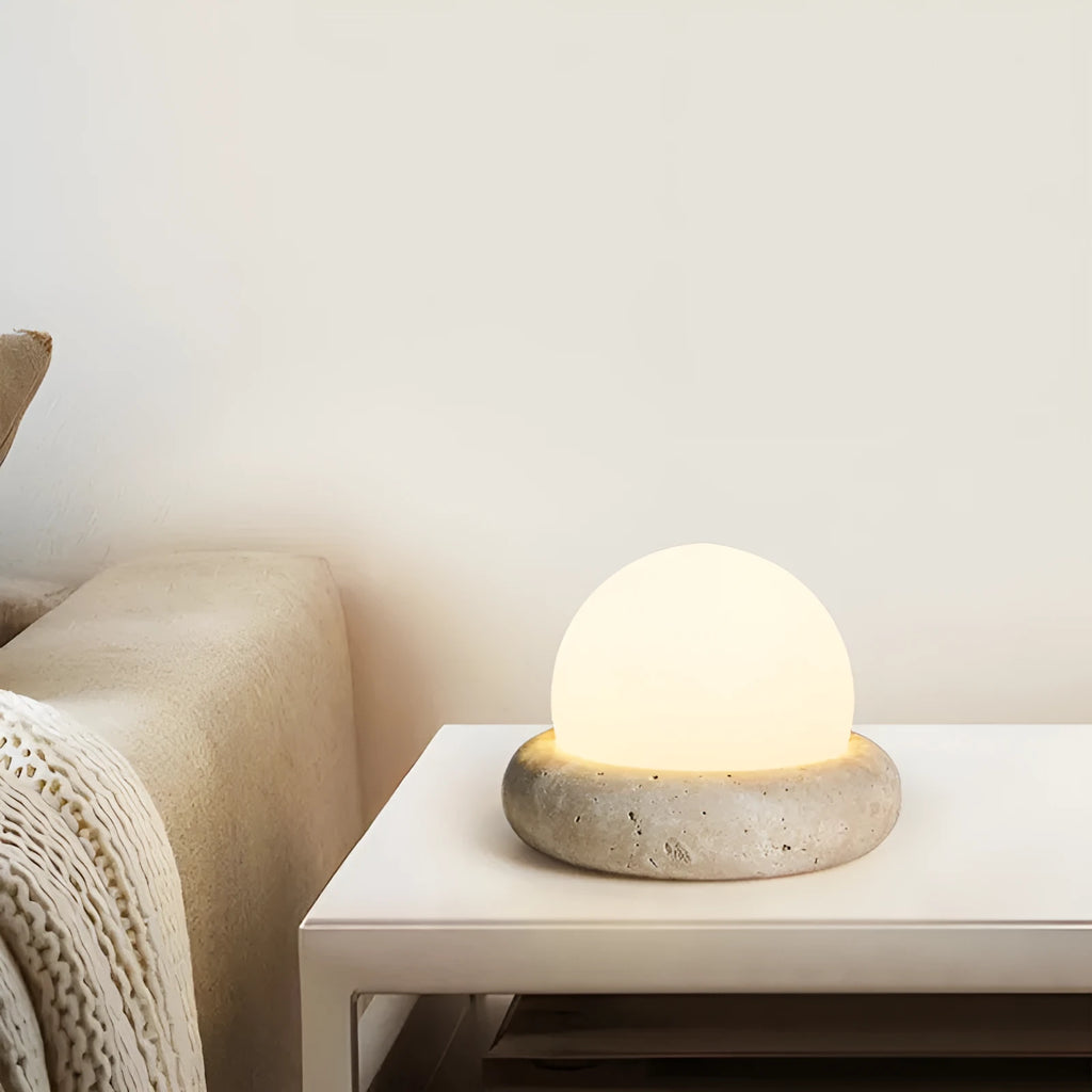 Cream coloured remote control bedside night lamp with modern design for children's bedrooms