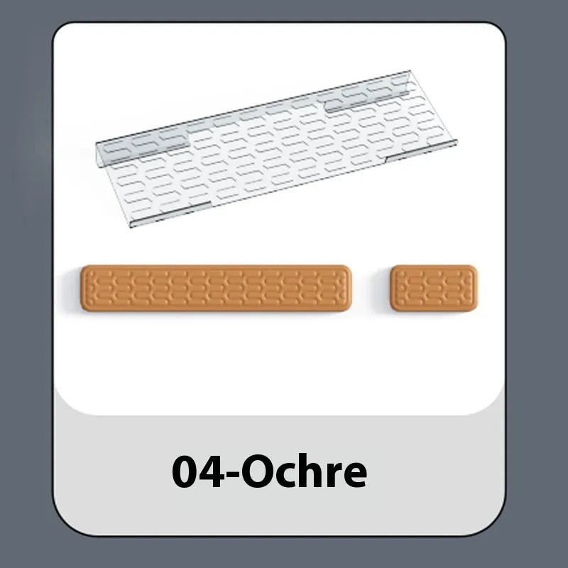 Double-sided memory foam keyboard and mouse pad set with wrist rest in various solid colours