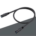 Black CAT6 RJ45 network extension cable with plug connectors on a white background