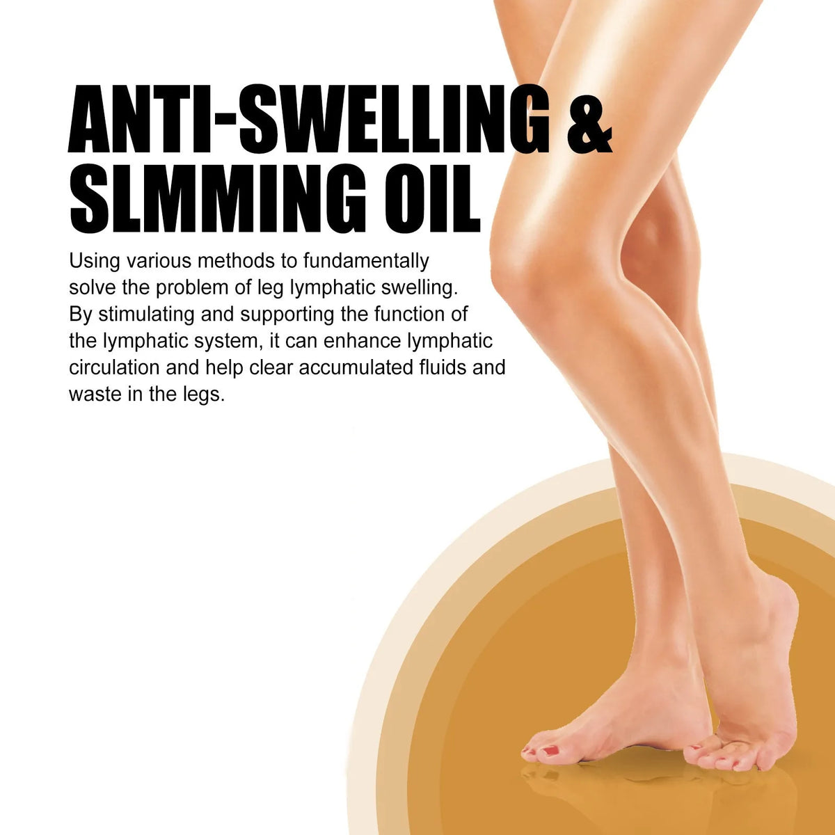50ml bottle of moisturising essential oil for body skin care and leg massage