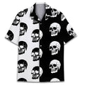 Men's summer casual Cuban collar shirt in polyester fabric with digital printing pattern