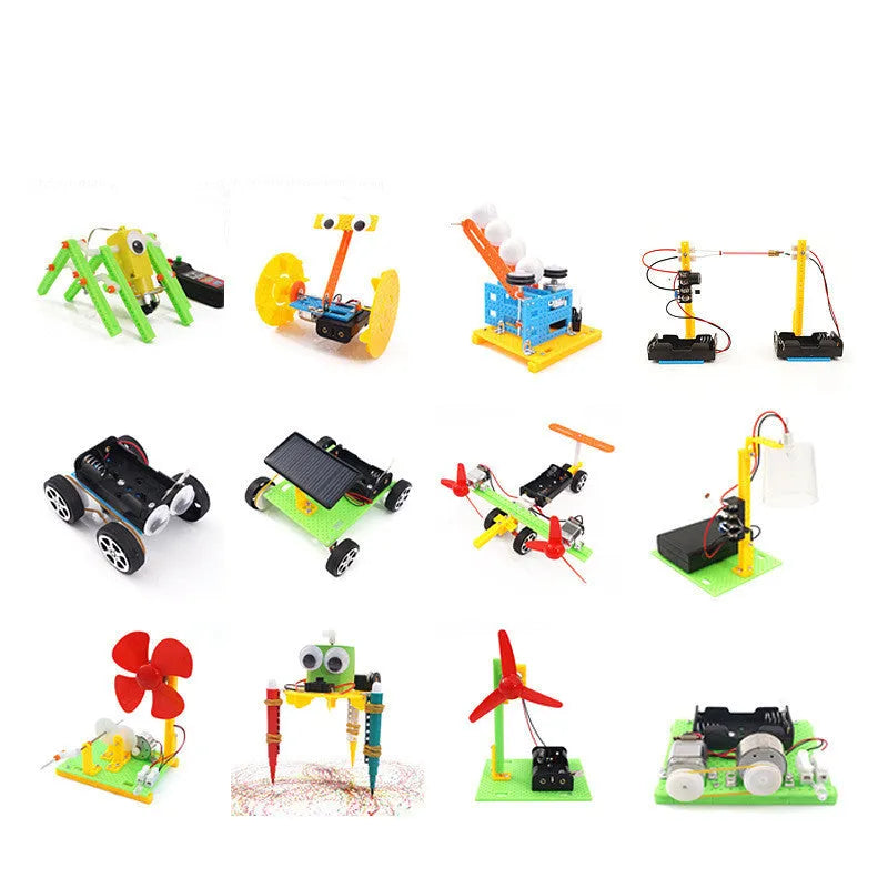 DIY plastic assembling building blocks science experiment teaching aids kit in 29x22x4cm box