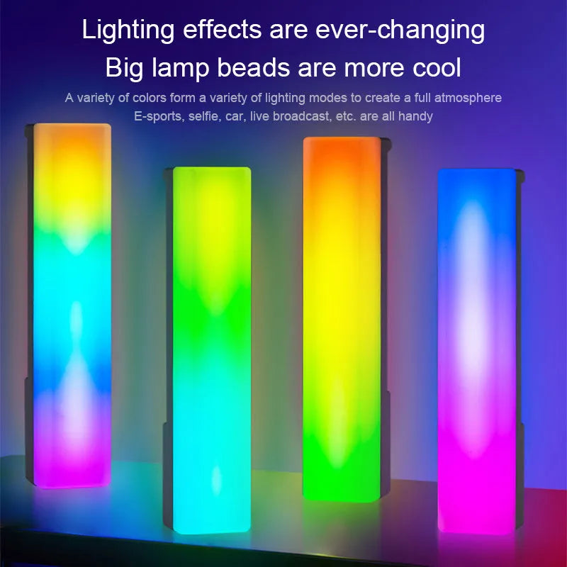 3D RGB LED ambiance lamp with music rhythm lighting on tabletop
