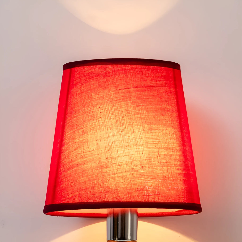 Minimalist fabric lampshade in a choice of solid colours on a table lamp base.