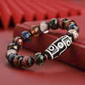 Chinese coloured glaze bracelet with five-colour snake motif lucky beads