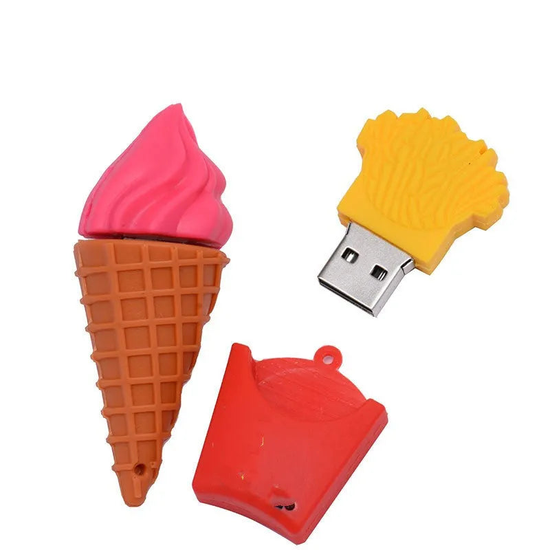 Pink ice cream design USB flash drive with solid-state storage capacities from 4GB to 128GB