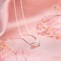 S925 sterling silver cherry necklace with adjustable snake bone chain for women