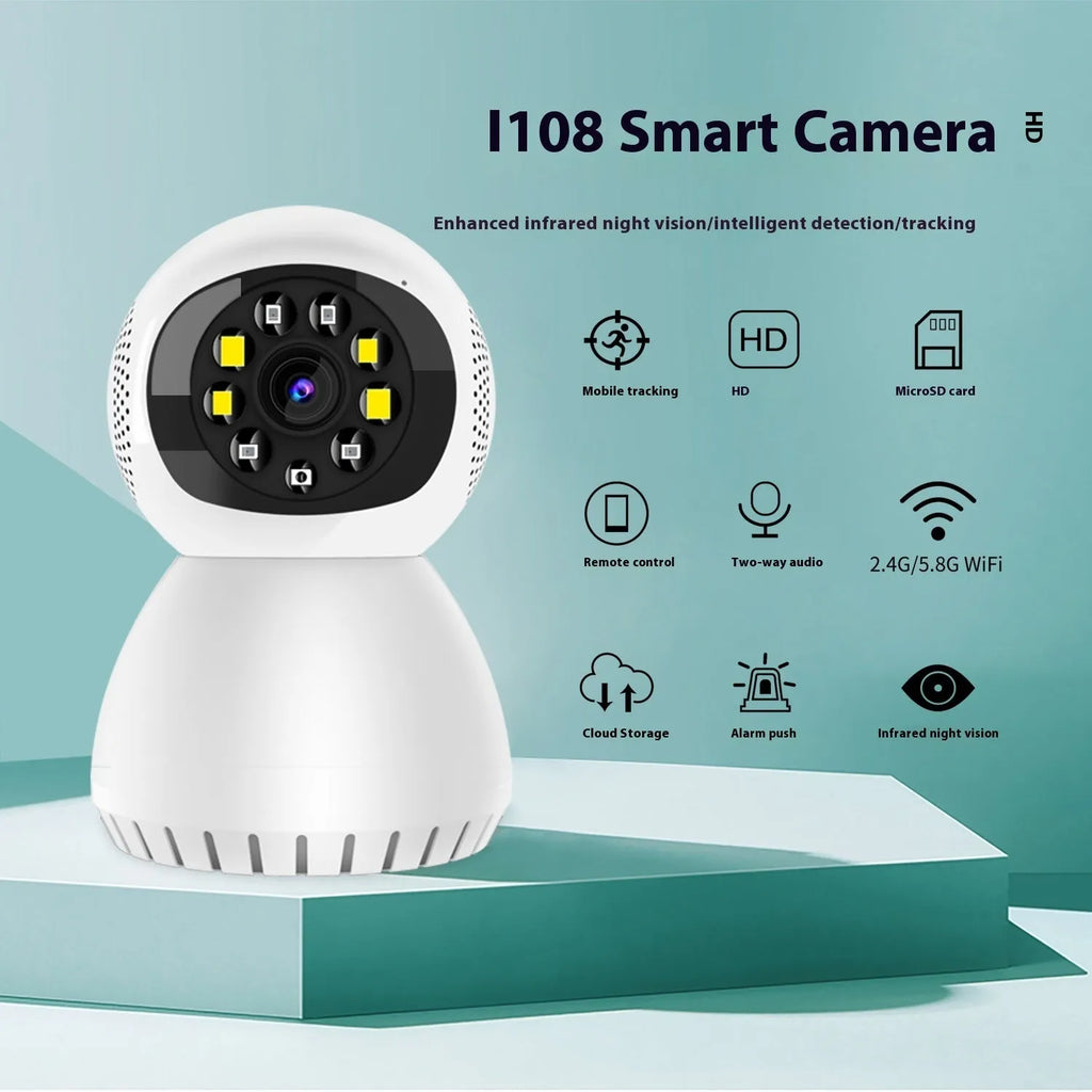 Dual-frequency wireless 1080p security camera with 12mm lens and ABS housing