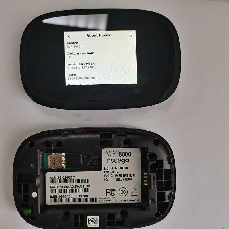 MIFI8000 black portable 4G wireless router with compact design