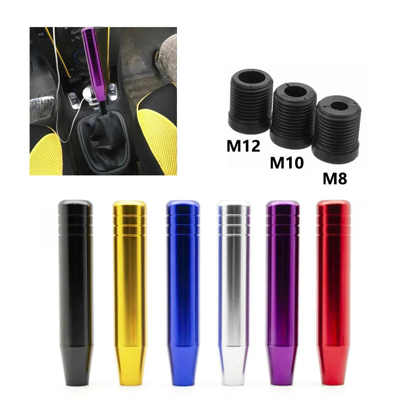 18cm universal car gear shift knob in black, blue, red, silver, titanium or multi-colour