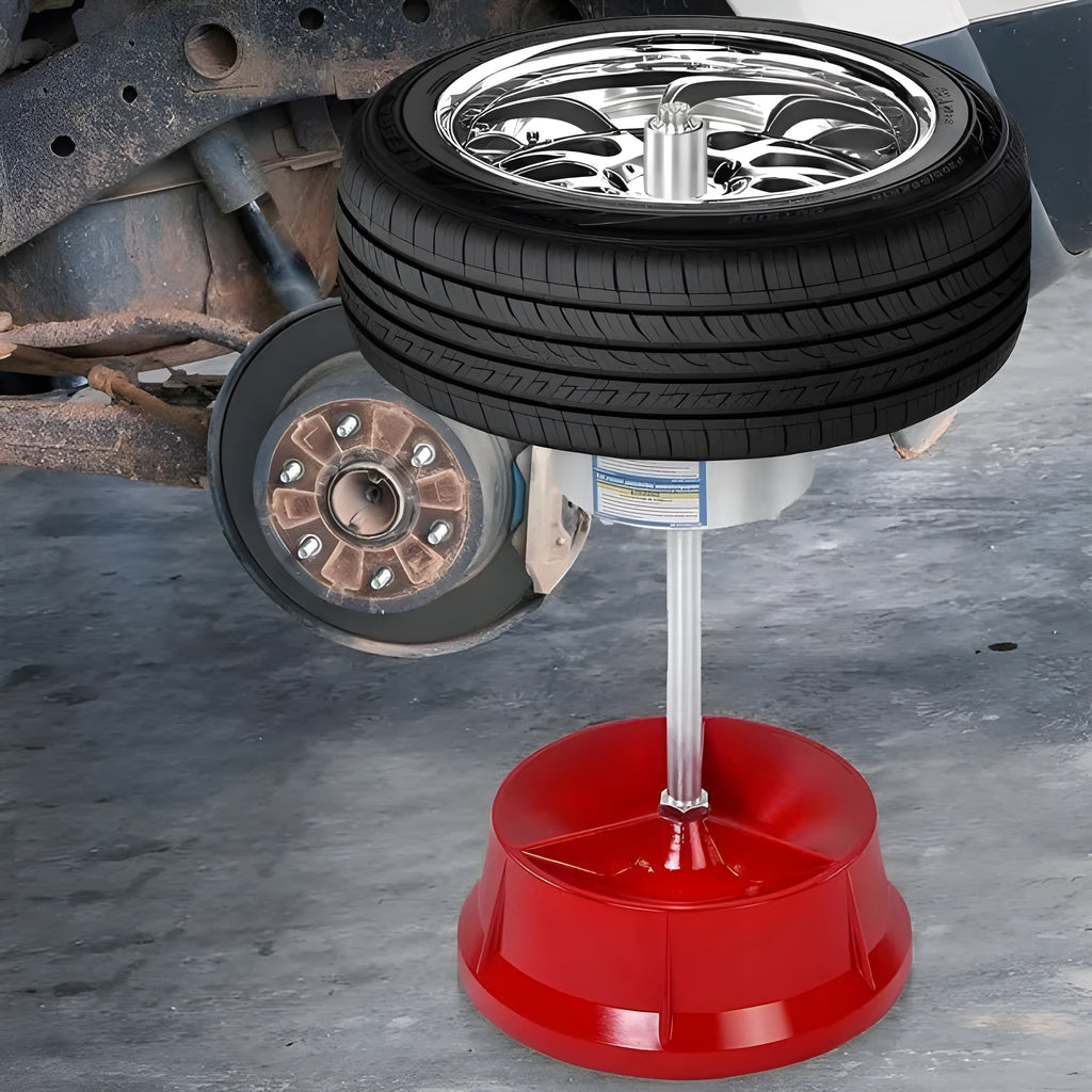 Portable hub balancer for tyre balancing with aluminium head and bull's eye level on enamel base