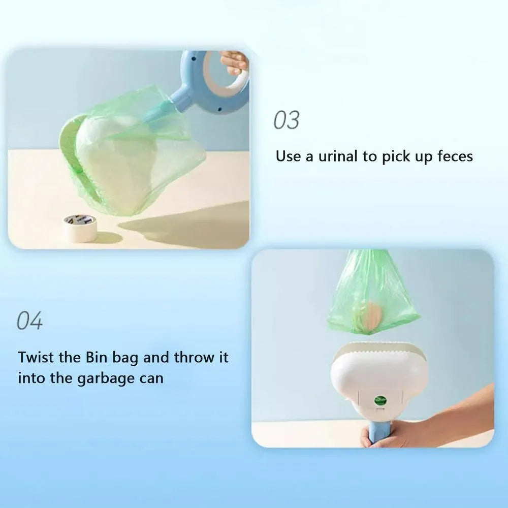 Blue dog pooper scooper with cloud-shaped jaw design for outdoor waste clean-up