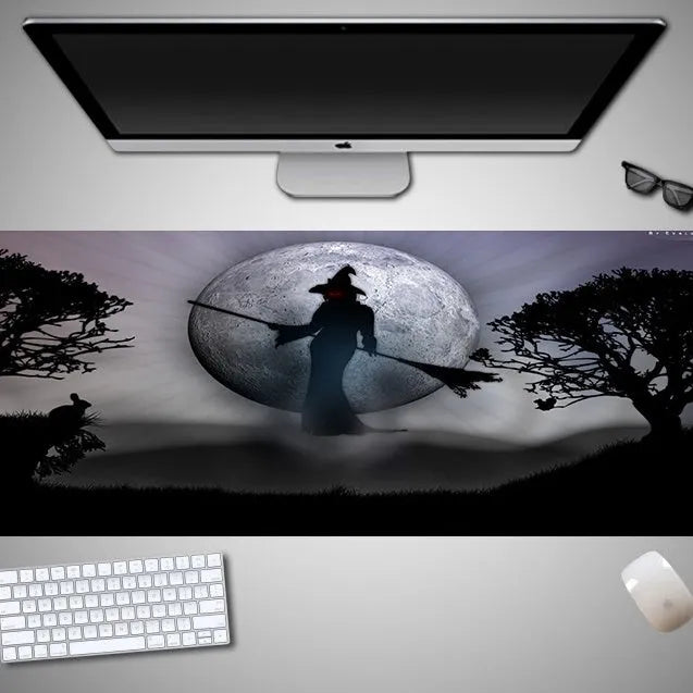 Oversized Halloween gaming mouse pad showing one of 28 available character designs on rubber cloth surface