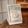 Mini paper desk calendar for 2025 with simple modern design and themed options