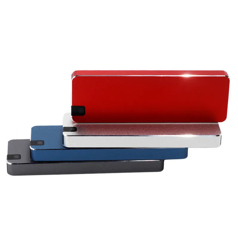 Metal portable solid state hard disk with USB 3.1 cable in multiple colour options