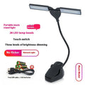 Rechargeable black music stand lamp with 28 LED lights and USB cable