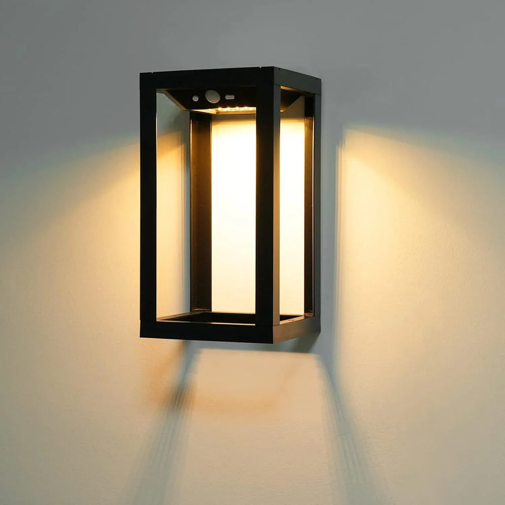 Modern Chinese outdoor solar wall lamp with plastic shell and IP65 waterproof rating