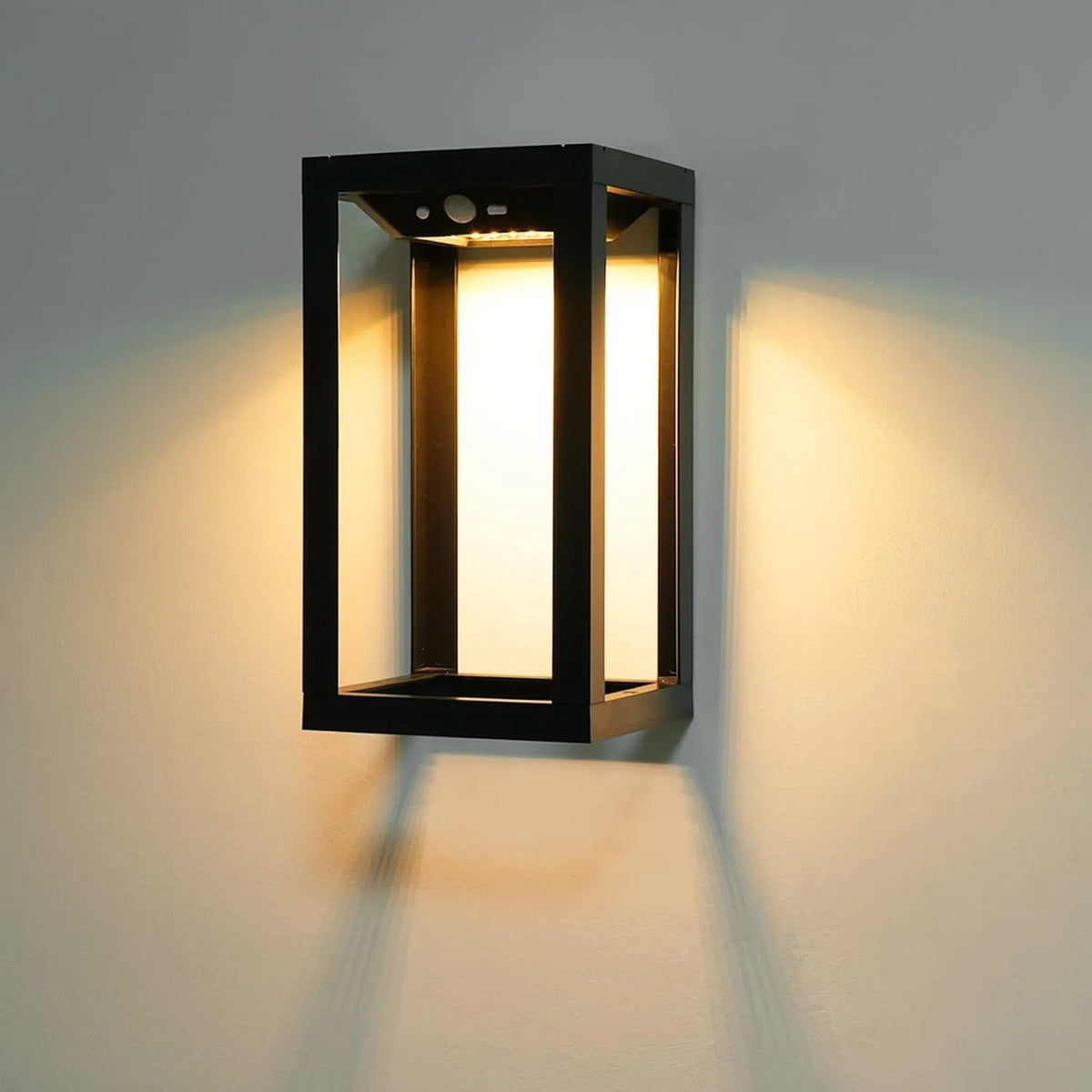Modern Chinese outdoor solar wall lamp with plastic shell and IP65 waterproof rating