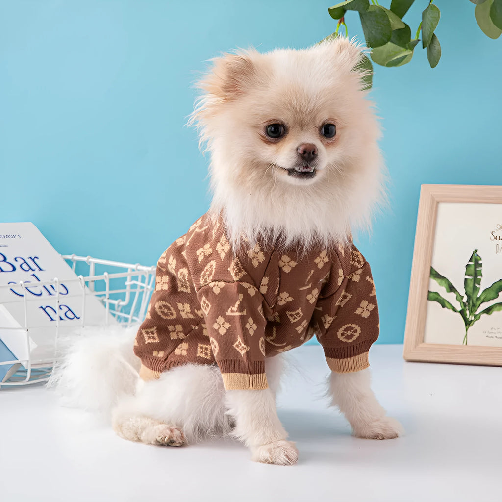 Thick wool dog sweater in European American style for autumn winter wear