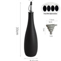 Ceramic kitchen oil pot with 650ml funnel and brush in black, coffee or white colour options