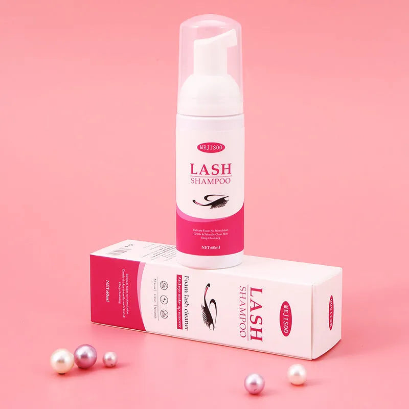 60ml lash shampoo mousse bottle with pump dispenser for eyelash cleaning