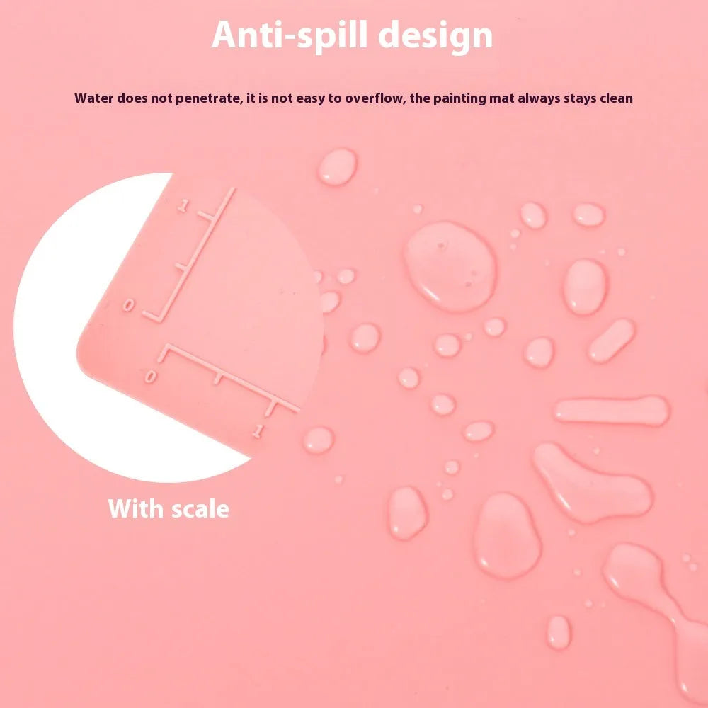 Silicone double bowl painting mat measuring 50 by 40 centimetres in various colour options