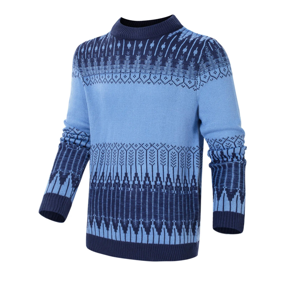 Men's knitted wool blend sweater in long sleeve pullover design for autumn winter