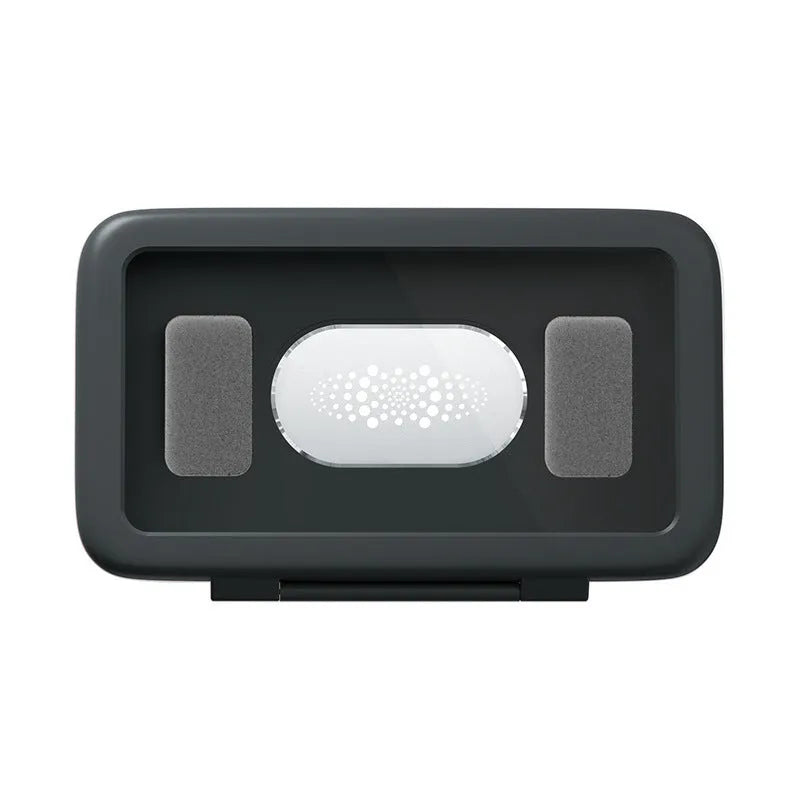 White waterproof phone holder with clear touch screen mounted on bathroom tile