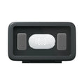 White waterproof phone holder with clear touch screen mounted on bathroom tile