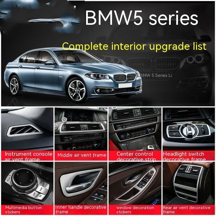 Set of four ABS stainless steel decorative strips for BMW 5 Series F10/F11 interior door handles.