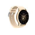 Multi-function smart watch with 1.30-inch colour screen in black, pink, or silver on wrist.