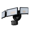 White LED security flood light with motion sensor for outdoor wall mounting