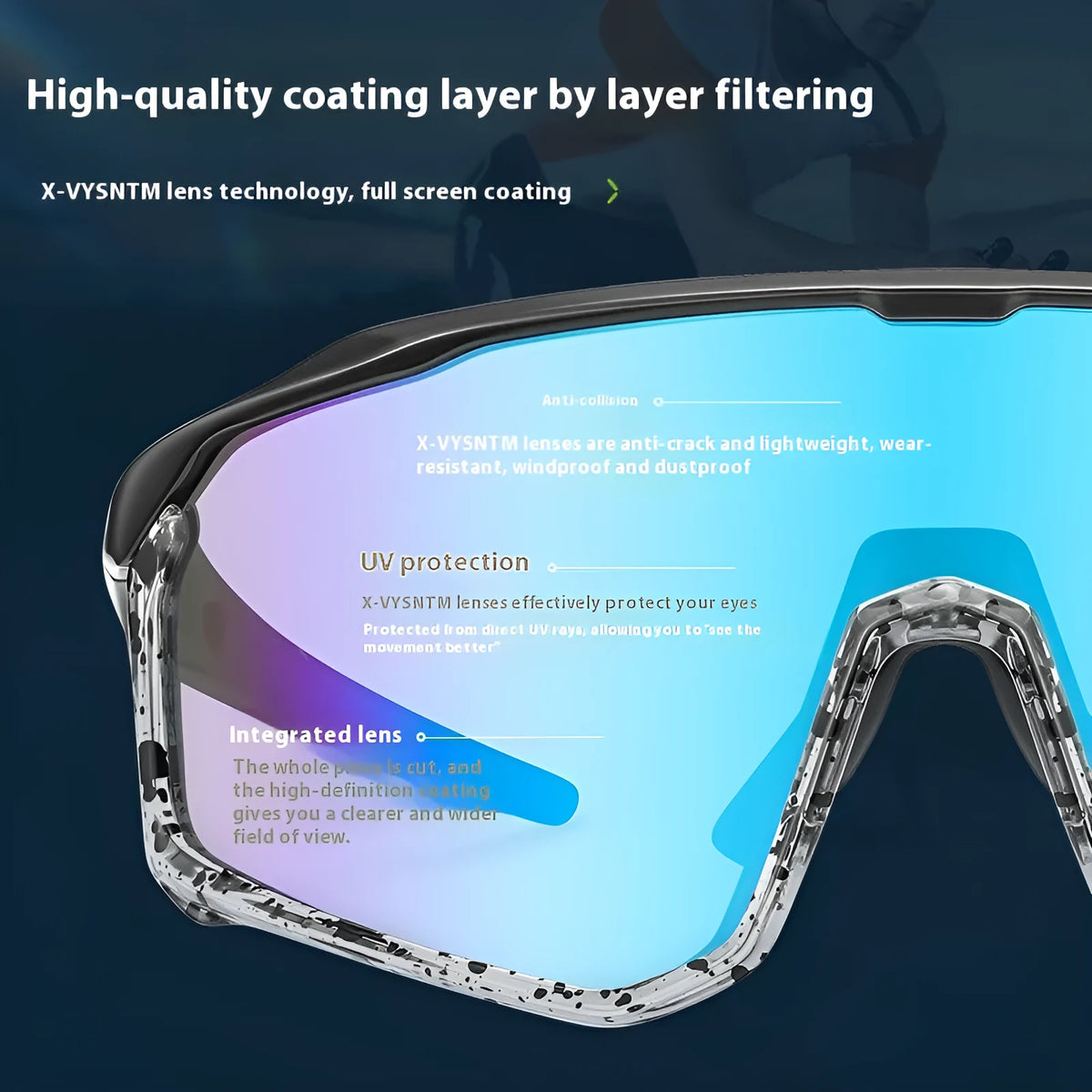 Full-frame mountaineering goggles with colourful lenses for climbing and hiking.