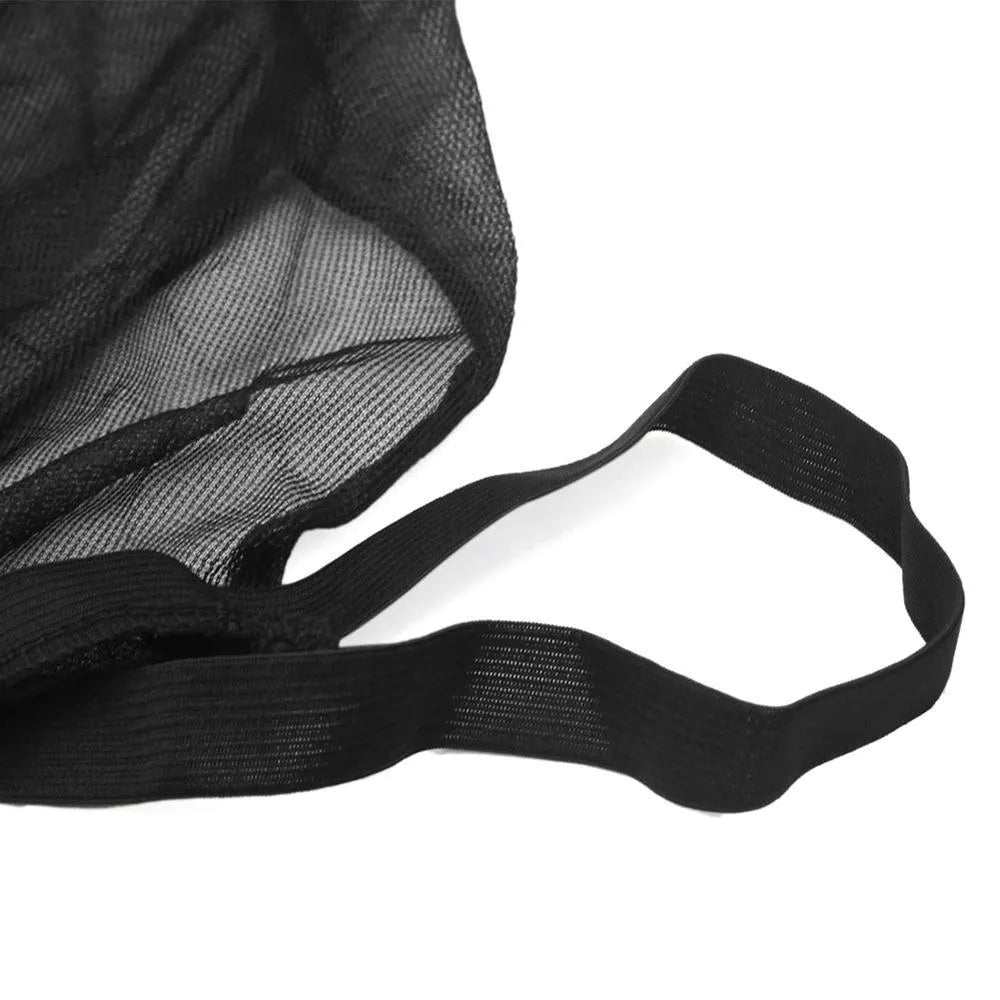 Set of four elastic-fit non-woven mesh sunshades for car front and rear side windows.