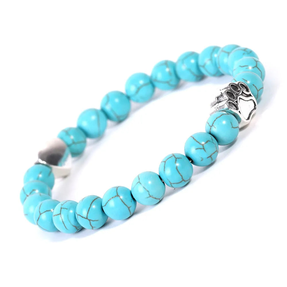 Tigereye Indian agate stone bracelet with geometric round beads and unisex design